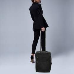Chanel Black Nylon Travel Ligne 2 Wheeled Trolley Rolling Luggage
