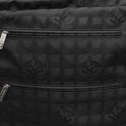 Chanel Black Nylon Travel Ligne 2 Wheeled Trolley Rolling Luggage
