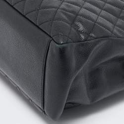مملوكة مسبقًا Chanel Black Quilted Caviar Leather Grand GST Shopper Tote Bag