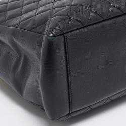 مملوكة مسبقًا Chanel Black Quilted Caviar Leather Grand GST Shopper Tote Bag