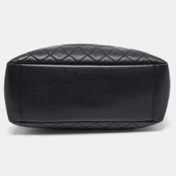 مملوكة مسبقًا Chanel Black Quilted Caviar Leather Grand GST Shopper Tote Bag