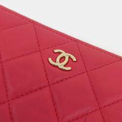 Chanel Red Leather Large Clutch Bag