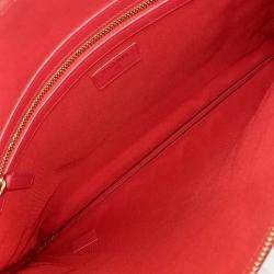 Chanel Red Leather Large Clutch Bag