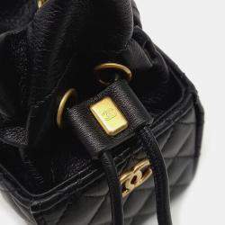 Pre Owned Chanel Black Leather Mini Bucket Chain Crossbody  Bag