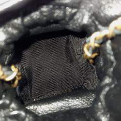 Pre Owned Chanel Black Leather Mini Bucket Chain Crossbody  Bag