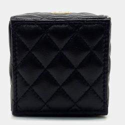 Pre Owned Chanel Black Leather Mini Bucket Chain Crossbody  Bag