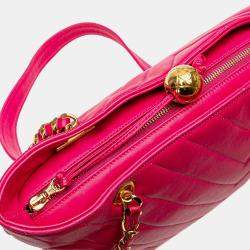 Chanel Pink Chevron Lambskin Tote Bag