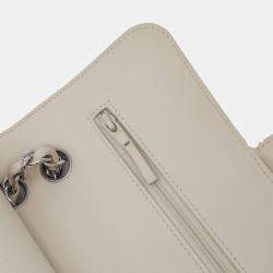 Chanel White Small Classic Chevron Lambskin Double Flap Bag