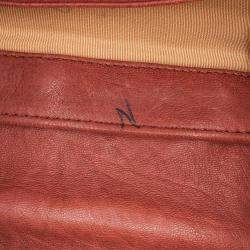 Pre Owned Chanel Brown Large Quilted Lambskin Chain Around Flap Bag