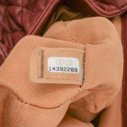 Pre Owned Chanel Brown Large Quilted Lambskin Chain Around Flap Bag