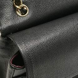 Chanel Black Quilted Caviar Leather Maxi Classic Double Flap Bag