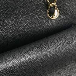 Chanel Black Quilted Caviar Leather Maxi Classic Double Flap Bag