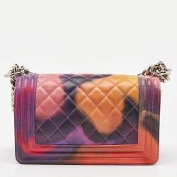 Chanel Multicolor Quilted Leather Small Flower Power Boy Bag
