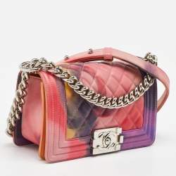 Chanel Multicolor Quilted Leather Small Flower Power Boy Bag
