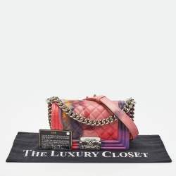 Chanel Multicolor Quilted Leather Small Flower Power Boy Bag
