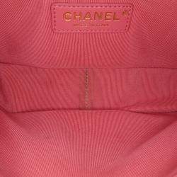 Pre Owned Chanel Pink Quilted Calfskin Straight Lined Flap Bag