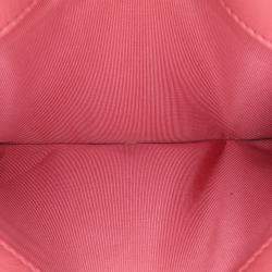 Pre Owned Chanel Pink Quilted Calfskin Straight Lined Flap Bag