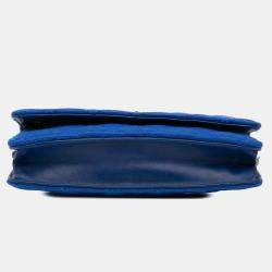 Chanel Blue Reissue 2.55 Quilted Jersey Wallet On Chain Bag