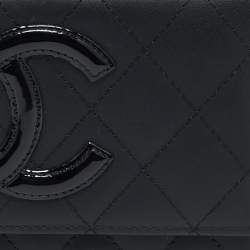 Chanel Black Quilted Leather Cambon Flap Wallet
