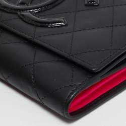Chanel Black Quilted Leather Cambon Flap Wallet