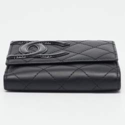 Chanel Black Quilted Leather Cambon Flap Wallet