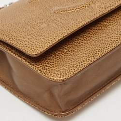 Pre Owned Chanel Gold Caviar Leather CC Timeless Wallet on Chain