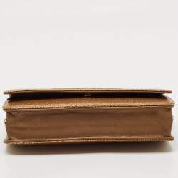 Pre Owned Chanel Gold Caviar Leather CC Timeless Wallet on Chain