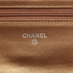 Pre Owned Chanel Gold Caviar Leather CC Timeless Wallet on Chain