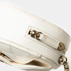 Chanel White Mini Lambskin CC in Love Heart Crossbody Bag