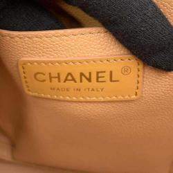 Chanel Caramel Caviar Matelassé Leather CC Logo Chain Tote 