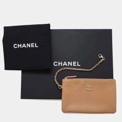 Chanel Caramel Caviar Matelassé Leather CC Logo Chain Tote 