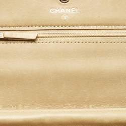 Chanel Beige Caviar Leather CC Timeless Wallet On Chain