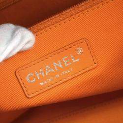 Chanel Orange Canvas Deauville Bowling Bag