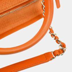 Chanel Orange Canvas Deauville Bowling Bag