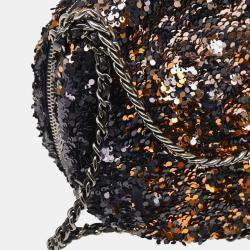 Chanel Lambskin Sequins CC Round Shoulder Bag 