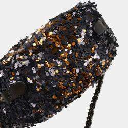 Chanel Lambskin Sequins CC Round Shoulder Bag 