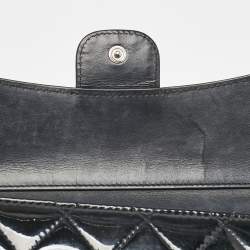 Chanel Black Quilted Patent Leather CC Flap Continental Wallet