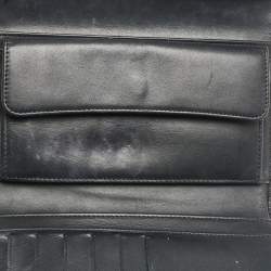 Chanel Black Quilted Patent Leather CC Flap Continental Wallet