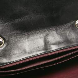 Pre Owned حقيبة شانيل قلاب كلاسيك جامبو جلد لامع مبطنة ذهبية