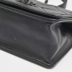 Pre Owned Chanel Black Leather Mini Propeller Flap Bag
