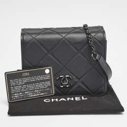 Pre Owned Chanel Black Leather Mini Propeller Flap Bag