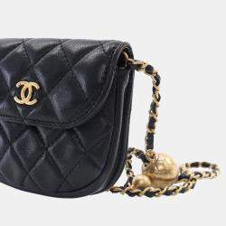 Chanel Black Quilted Lambskin Pearl Crush Waist Bag
