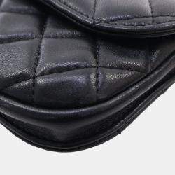 Chanel Black Quilted Lambskin Pearl Crush Waist Bag