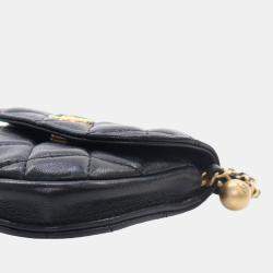 Chanel Black Quilted Lambskin Pearl Crush Waist Bag