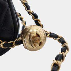 Chanel Black Quilted Lambskin Pearl Crush Waist Bag