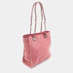 Chanel Red Canvas Mini Deauville Tote  Bag