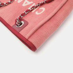 Chanel Red Canvas Mini Deauville Tote  Bag