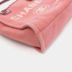 Chanel Red Canvas Mini Deauville Tote  Bag