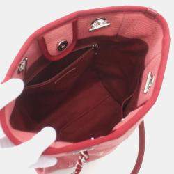 Chanel Red Canvas Mini Deauville Tote  Bag