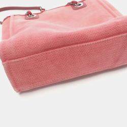 Chanel Red Canvas Mini Deauville Tote  Bag